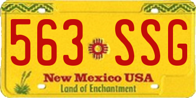 NM license plate 563SSG