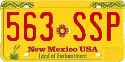 NM license plate 563SSP