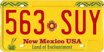 NM license plate 563SUY