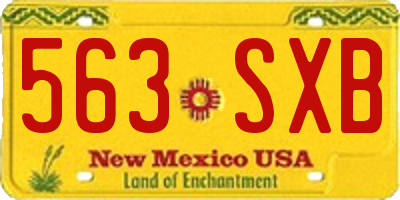 NM license plate 563SXB
