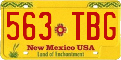 NM license plate 563TBG