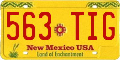 NM license plate 563TIG