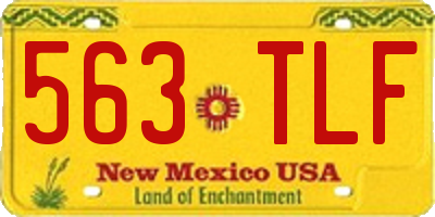 NM license plate 563TLF