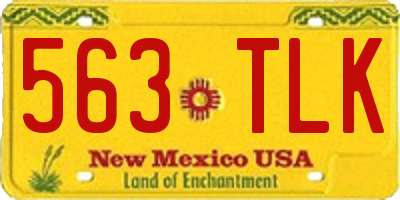 NM license plate 563TLK