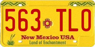 NM license plate 563TLO