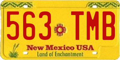 NM license plate 563TMB