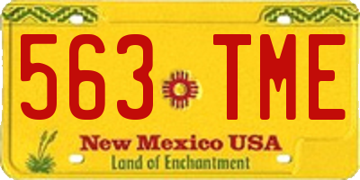 NM license plate 563TME