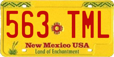 NM license plate 563TML