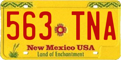 NM license plate 563TNA