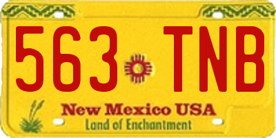 NM license plate 563TNB