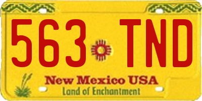 NM license plate 563TND