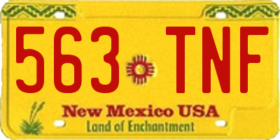 NM license plate 563TNF