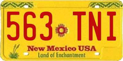 NM license plate 563TNI