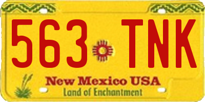 NM license plate 563TNK