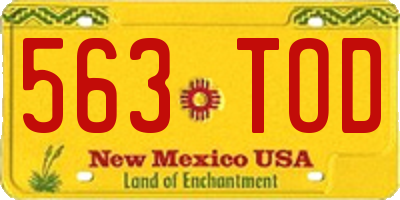 NM license plate 563TOD