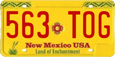 NM license plate 563TOG