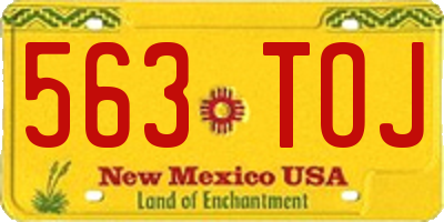 NM license plate 563TOJ