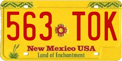 NM license plate 563TOK