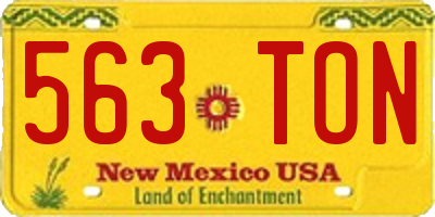 NM license plate 563TON