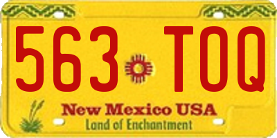 NM license plate 563TOQ