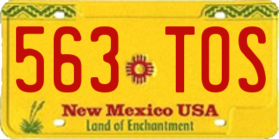 NM license plate 563TOS