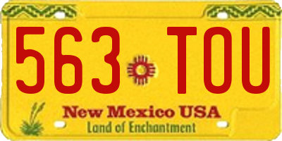 NM license plate 563TOU
