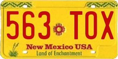 NM license plate 563TOX