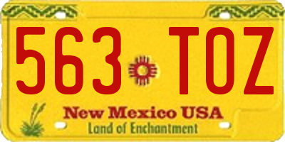 NM license plate 563TOZ
