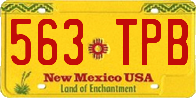 NM license plate 563TPB
