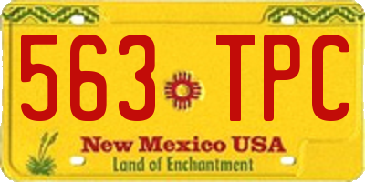 NM license plate 563TPC