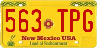 NM license plate 563TPG