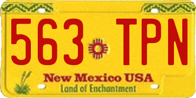 NM license plate 563TPN
