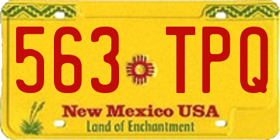 NM license plate 563TPQ