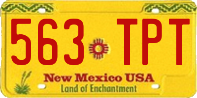 NM license plate 563TPT