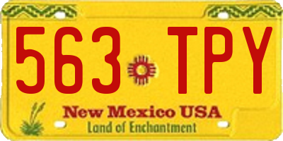 NM license plate 563TPY
