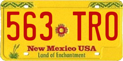 NM license plate 563TRO