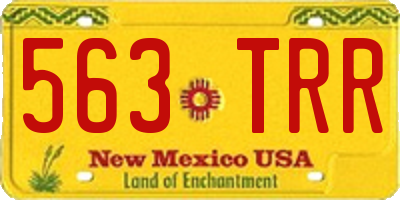 NM license plate 563TRR