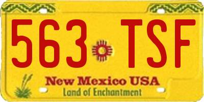 NM license plate 563TSF