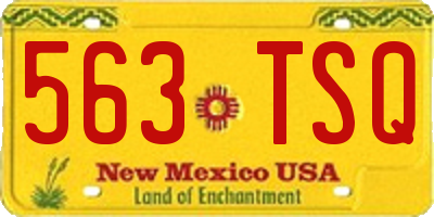 NM license plate 563TSQ