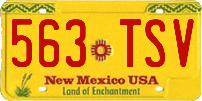 NM license plate 563TSV