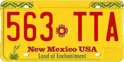 NM license plate 563TTA