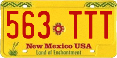 NM license plate 563TTT