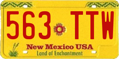 NM license plate 563TTW