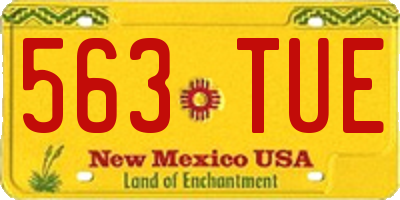 NM license plate 563TUE
