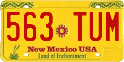 NM license plate 563TUM