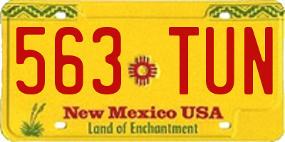 NM license plate 563TUN