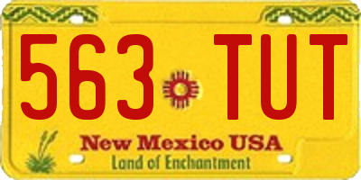 NM license plate 563TUT