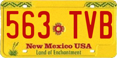 NM license plate 563TVB