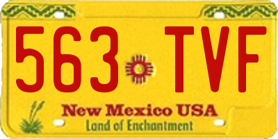NM license plate 563TVF