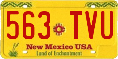 NM license plate 563TVU
